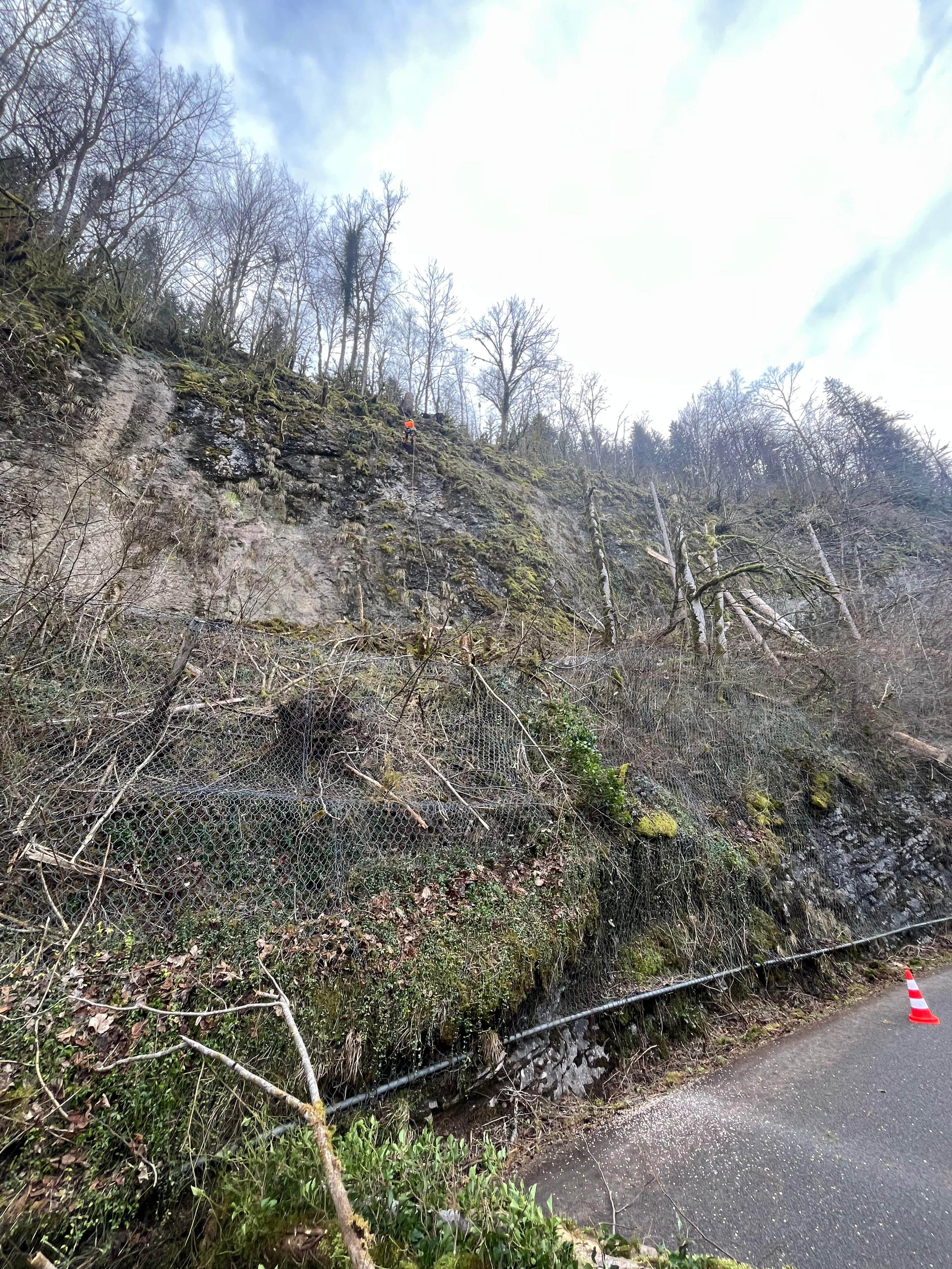 Nettoyage de falaises dans le Jura — SAS POLYVIER